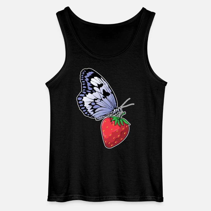 Fraise papillon - Débardeur Gildan Homme - noir