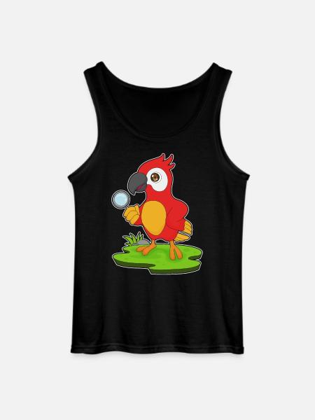 Parrot Detective Magnifier - Gildan Men’s Tank Top - black