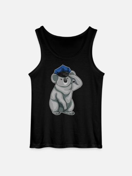 Koala Policeman Police Cap Police - Gildan Men’s Tank Top - black