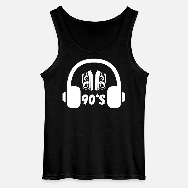 90er Kopfhörer Retro - Gildan Männer Tank Top - Schwarz
