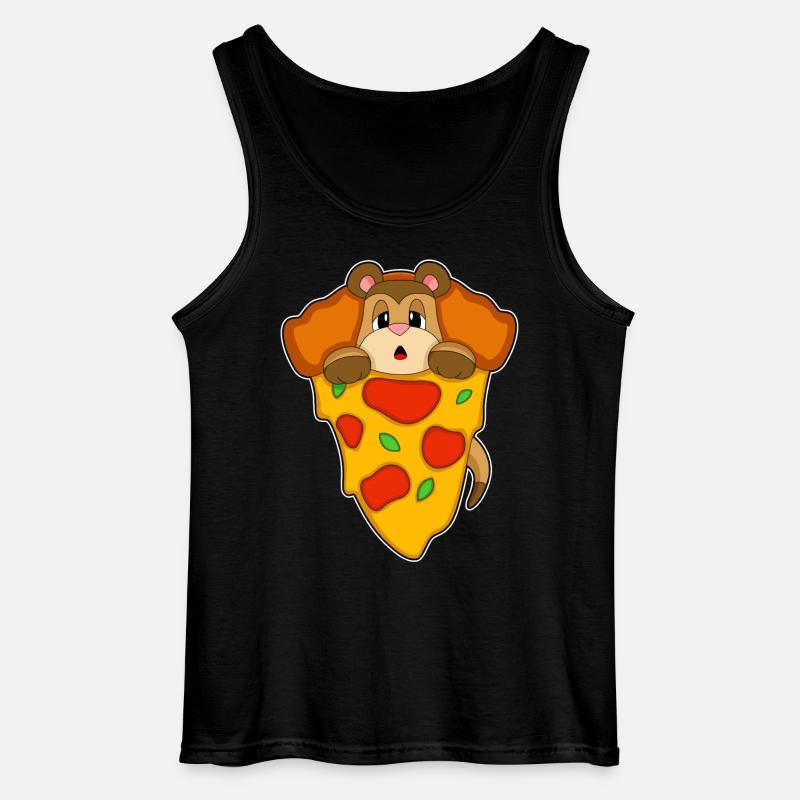 Erdmännchen Pizza - Gildan Männer Tank Top - Schwarz