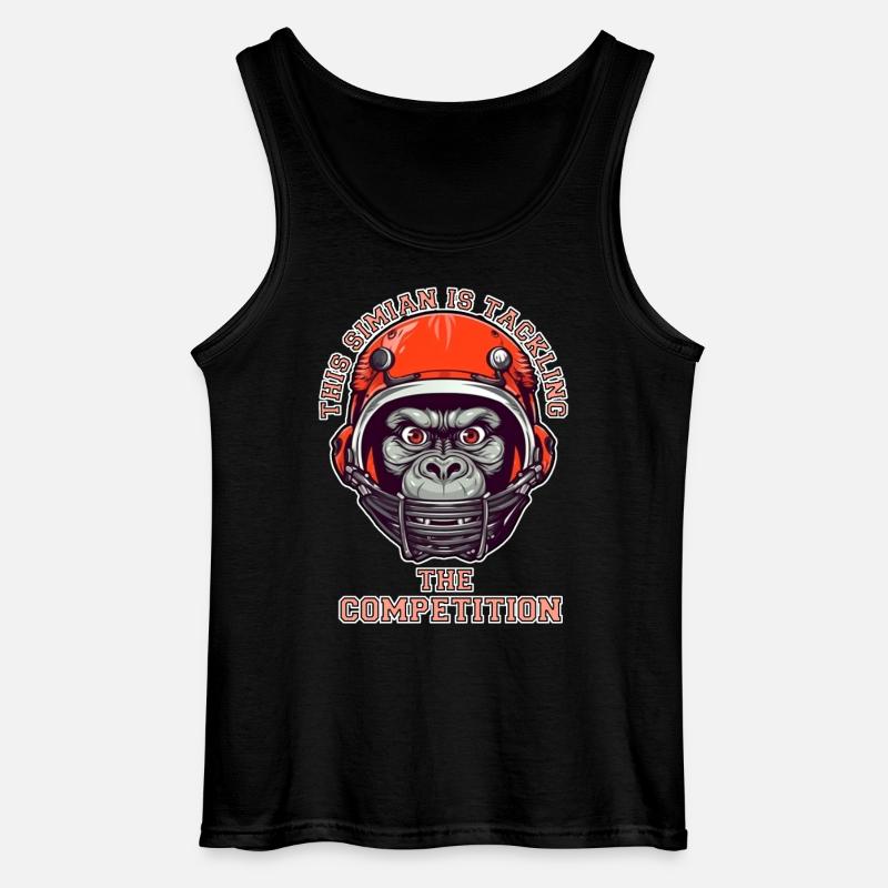 self-confident monkey accepts the challenge - Gildan Men’s Tank Top - black