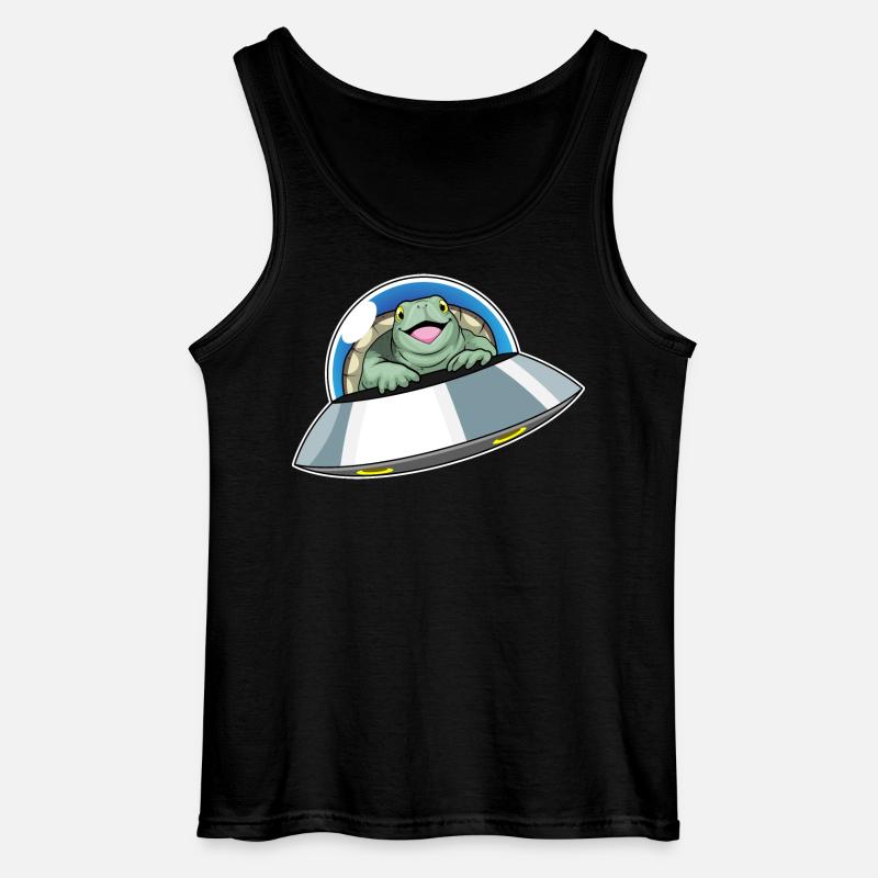 Turtle Spaceship Space - Débardeur Gildan Homme - noir
