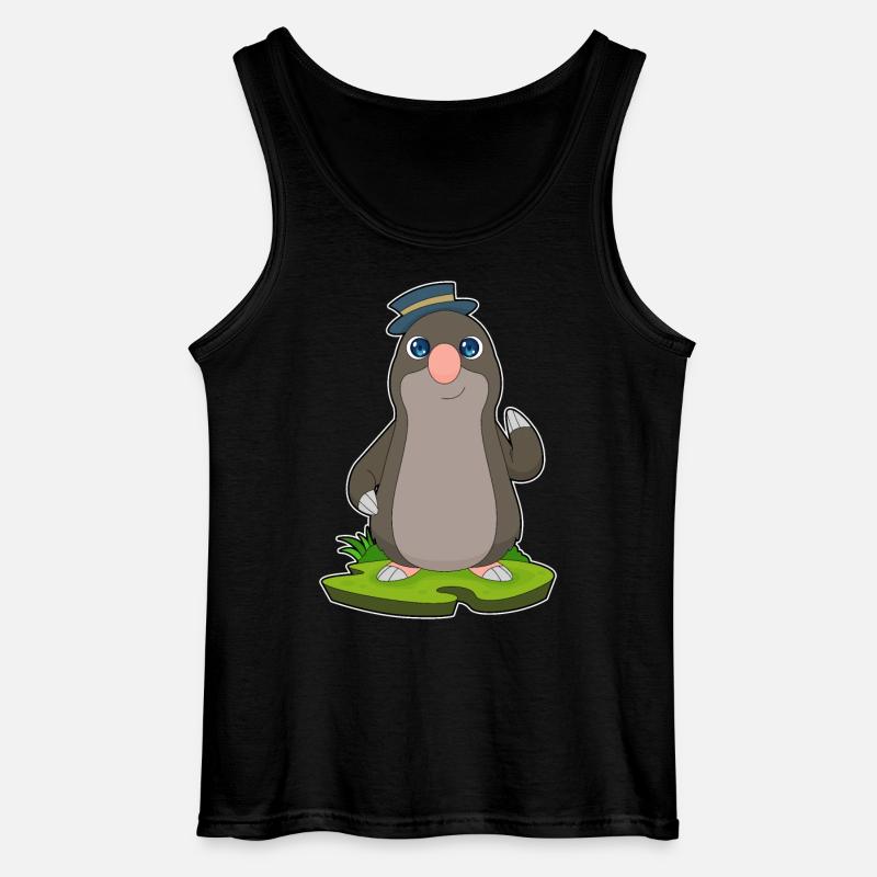 Maulwurf Gentleman Hut - Gildan Männer Tank Top - Schwarz