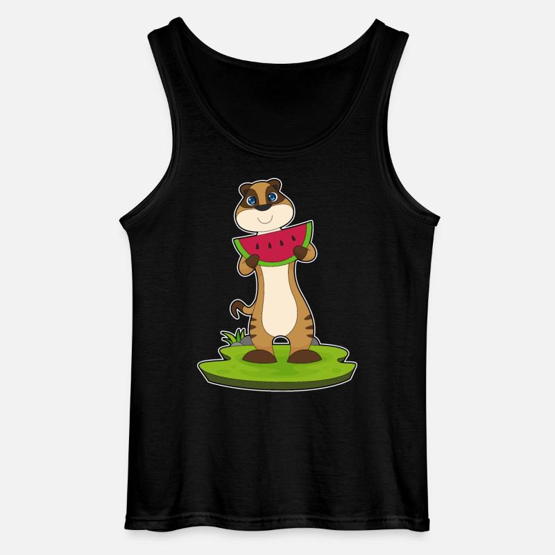 Erdmännchen Wassermelone Frucht - Gildan Männer Tank Top - Schwarz