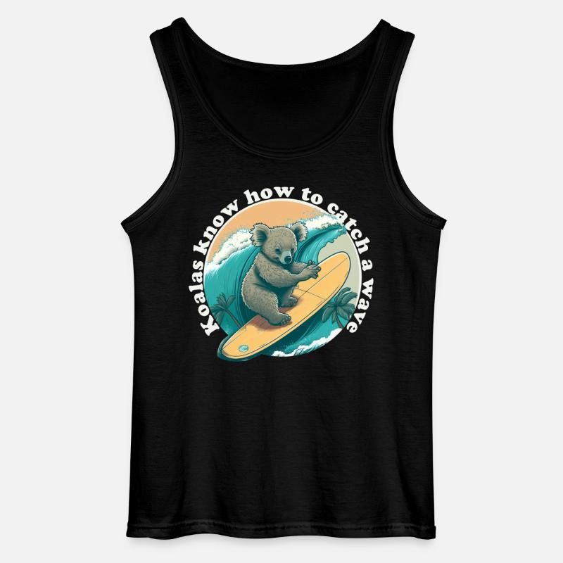 Catch a wave Koalabaer - Gildan Männer Tank Top - Schwarz