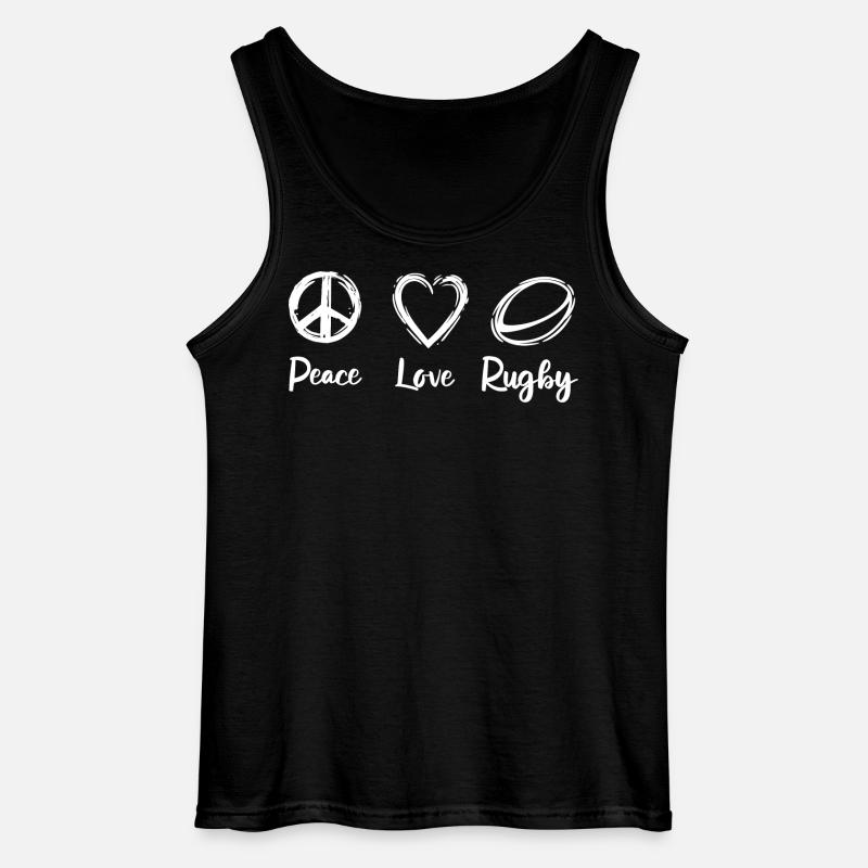 Frieden Liebe Rugby - Gildan Männer Tank Top - Schwarz