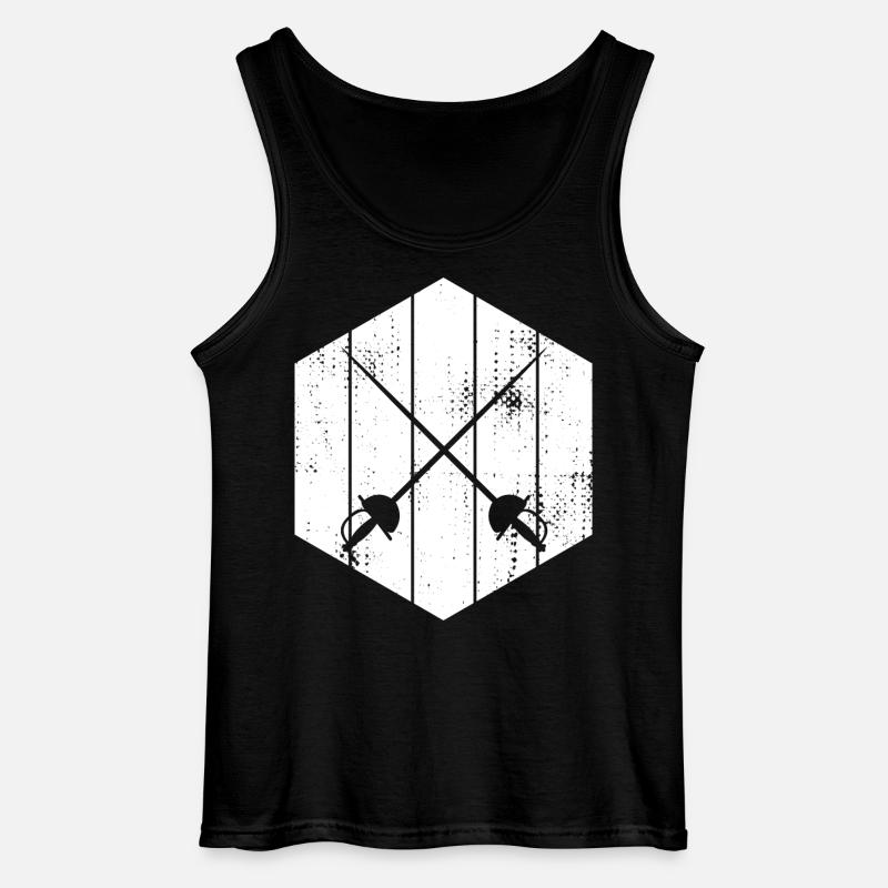 Fechter Schwerter Skizze - Gildan Männer Tank Top - Schwarz