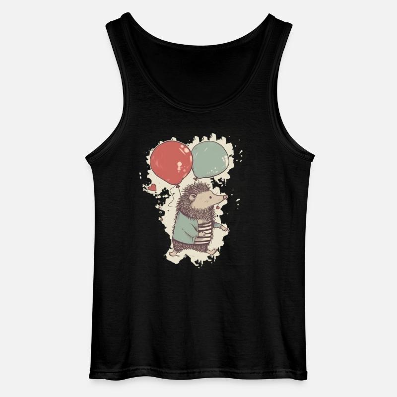 Igel mit Luftballons - Gildan Männer Tank Top - Schwarz