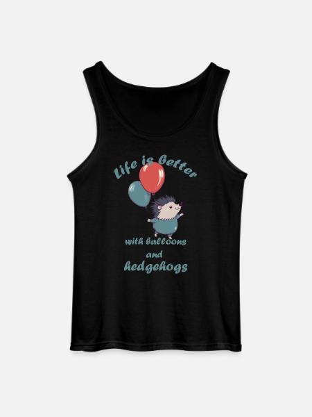 Petit hérisson avec ballons et lettrage - Débardeur Gildan Homme - noir
