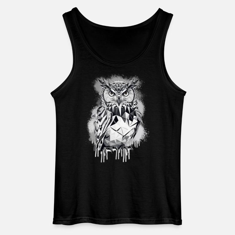 Geometrische Eule - Gildan Männer Tank Top - Schwarz