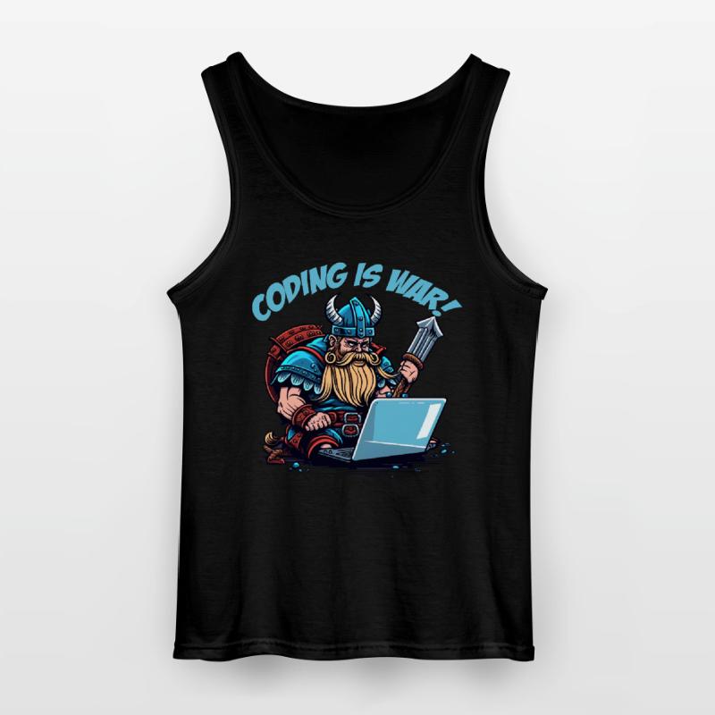"Coding is war" Vikings Gildan Men’s Tank Top