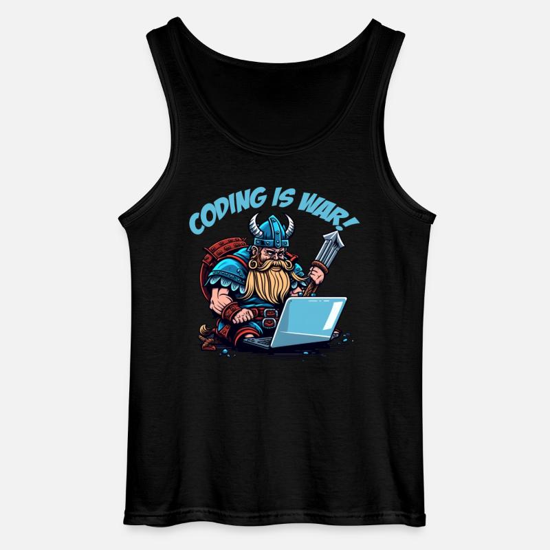 "Coding is war" Vikings - Gildan Men’s Tank Top - black