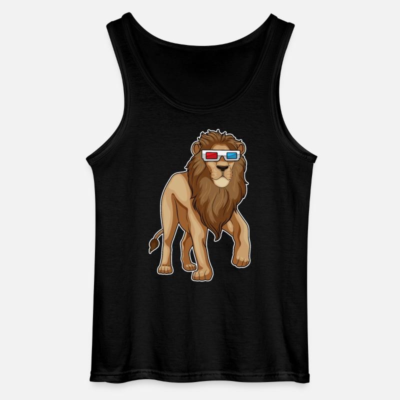 Löwe Brille - Gildan Männer Tank Top - Schwarz