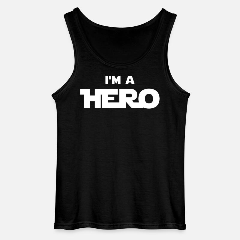 Ich bin ein Held (weiß) - Gildan Männer Tank Top - Schwarz
