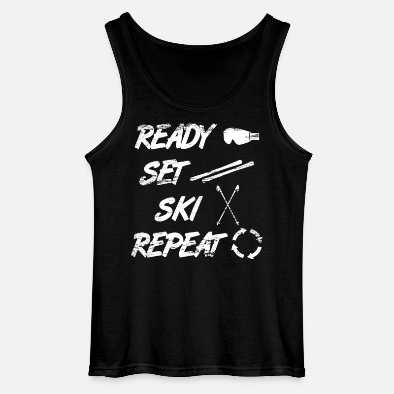 Spruch Skifahrer - Gildan Männer Tank Top - Schwarz
