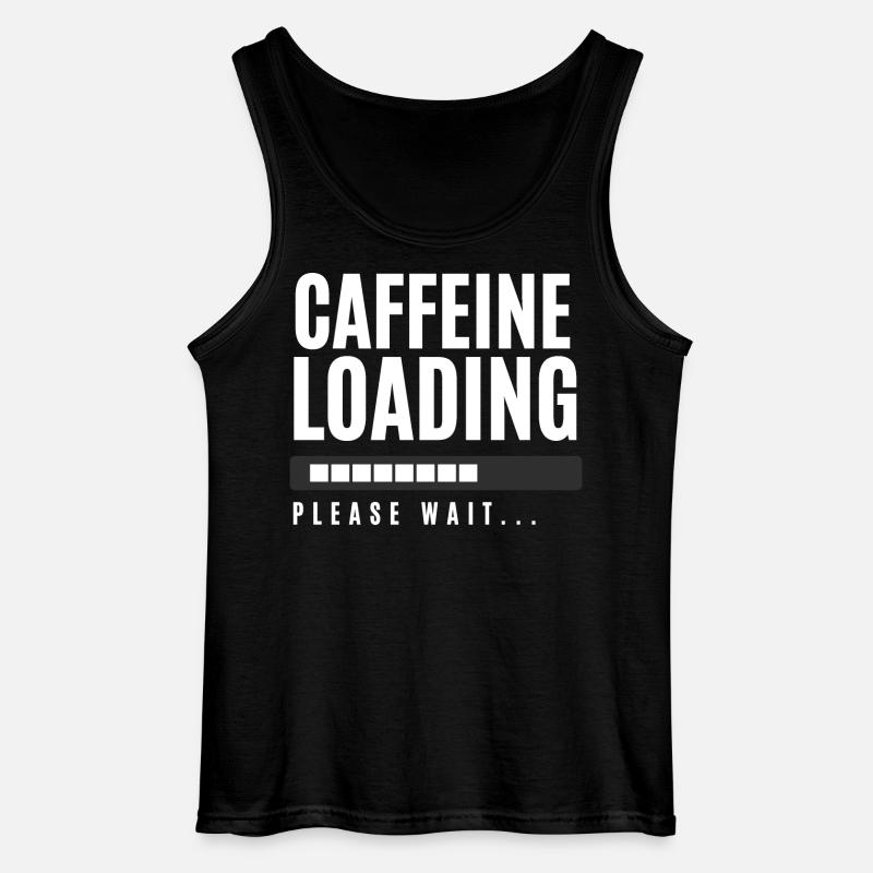 Caffeine Loading Please Wait - Gildan Men’s Tank Top - black