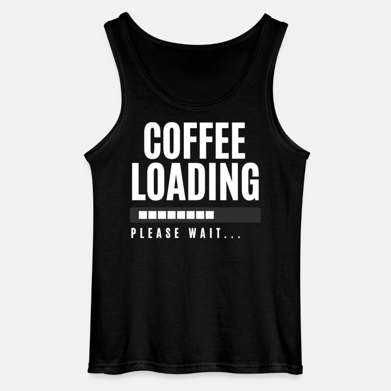 Coffee Loading Please Wait - Gildan Men’s Tank Top - black