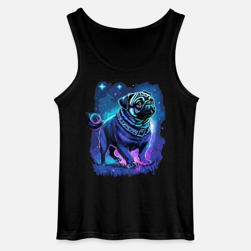 Mops Hund Mitternachtszauber - Gildan Männer Tank Top - Schwarz