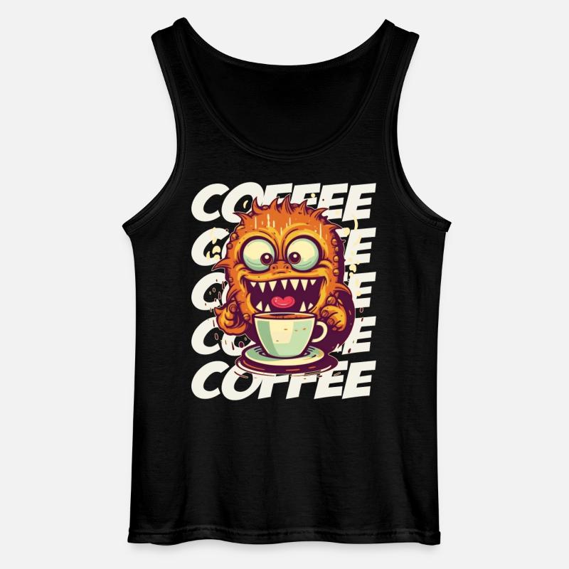 Kaffeemonster mit Schriftzug - Gildan Männer Tank Top - Schwarz