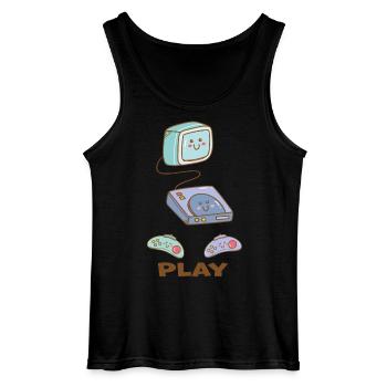 Kawaii Gaming - Sweet fun! - Gildan Men’s Tank Top - black - Front - AI Model Male 185 dark (185cm)