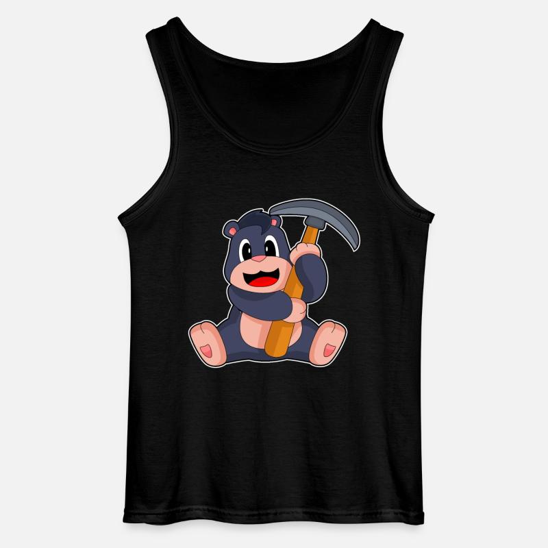 Mole Miner Pickaxe Mining - Gildan Men’s Tank Top - black