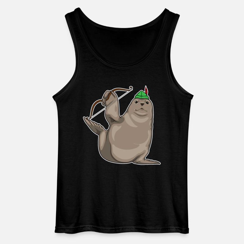 Seehund Bogenschütze Bogen - Gildan Männer Tank Top - Schwarz