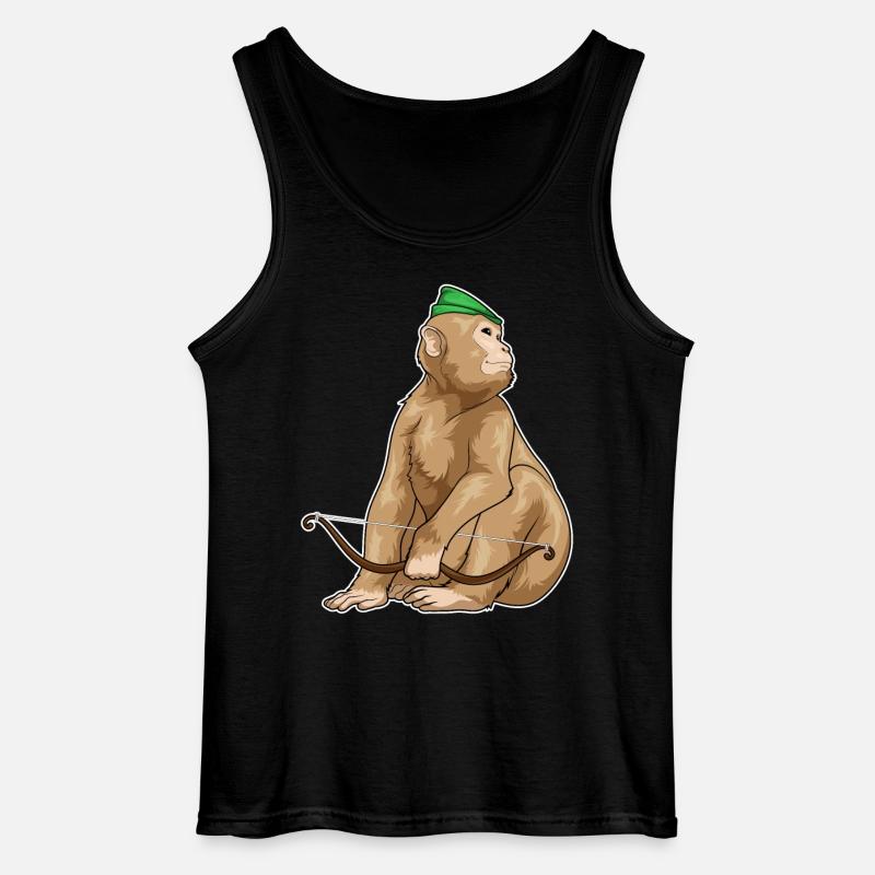 Affe Bogenschütze Bogen - Gildan Männer Tank Top - Schwarz