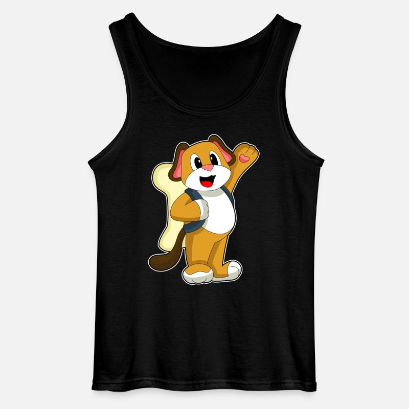 Hund Knochen Rucksack - Gildan Männer Tank Top - Schwarz