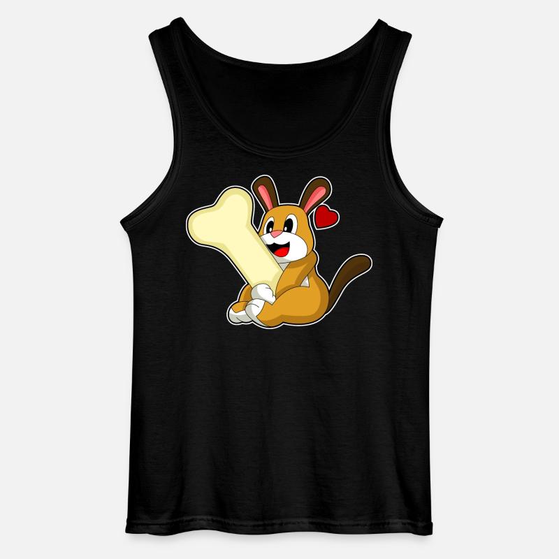 Hund Knochen - Gildan Männer Tank Top - Schwarz