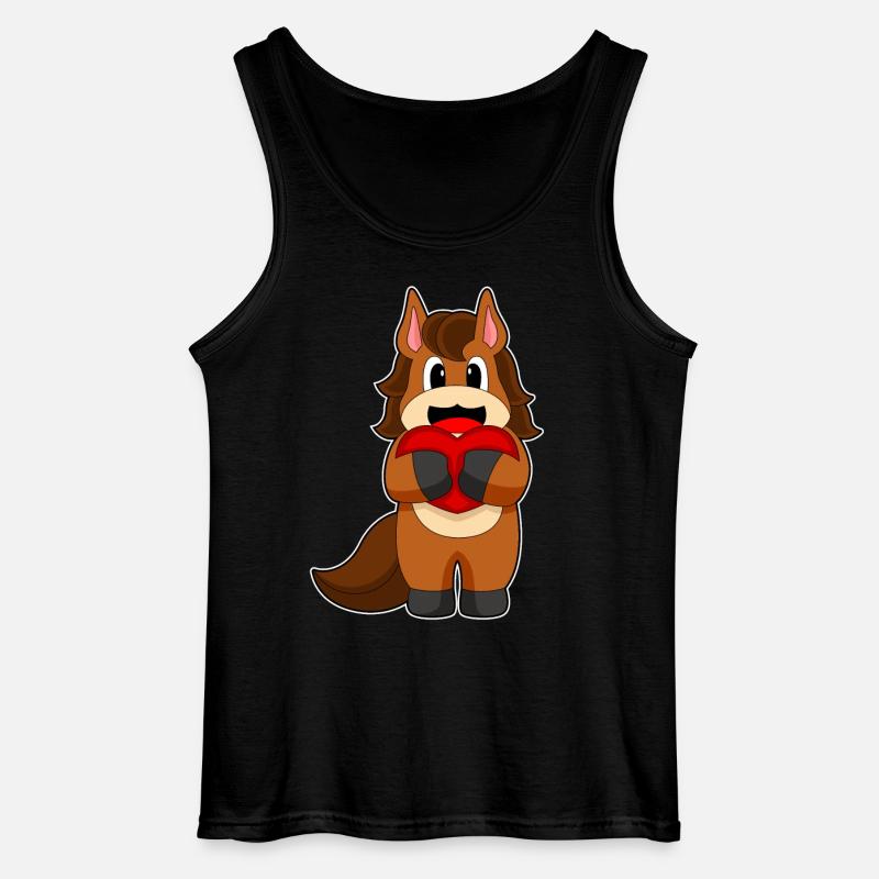 Pferd Herz - Gildan Männer Tank Top - Schwarz