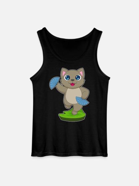 Cat Hand Fan - Gildan Men’s Tank Top - black