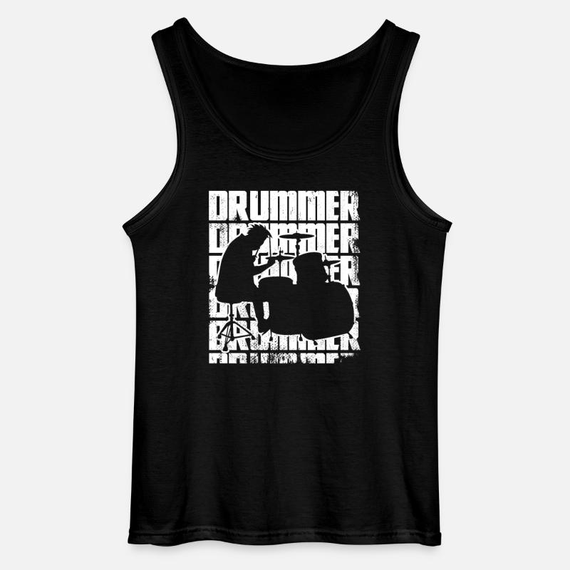 Lustiger Drummer - Gildan Männer Tank Top - Schwarz