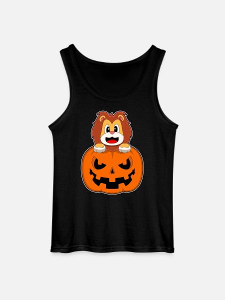 Lion Halloween Pumpkin - Gildan Men’s Tank Top - black