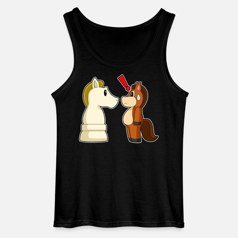 Pferd Schachfigur Springer Schach - Gildan Männer Tank Top - Schwarz