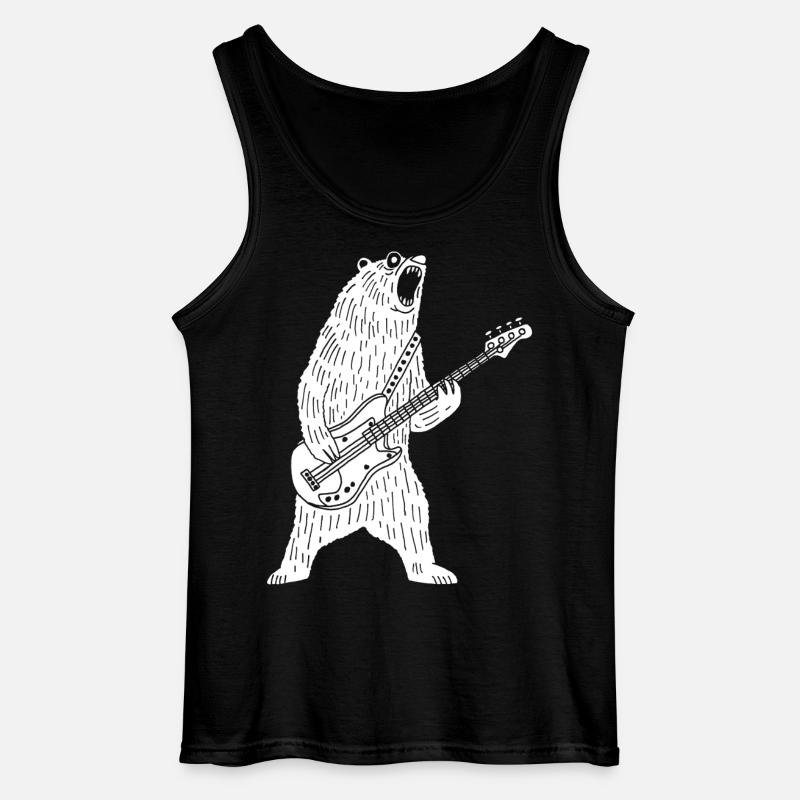 Eisbär-Gitarrist - Gildan Männer Tank Top - Schwarz
