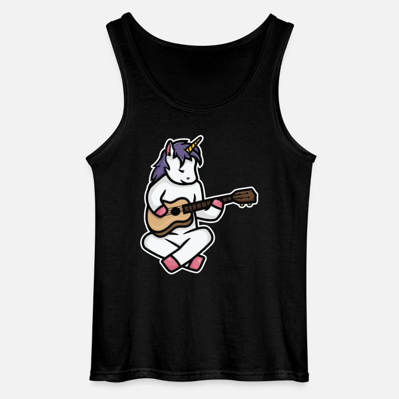 Ukulele Einhorn - Gildan Männer Tank Top - Schwarz