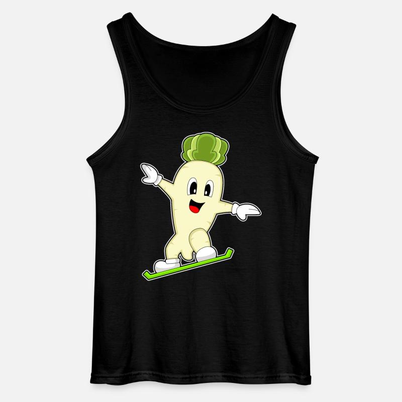 Radieschen Snowboarder Snowboard - Gildan Männer Tank Top - Schwarz