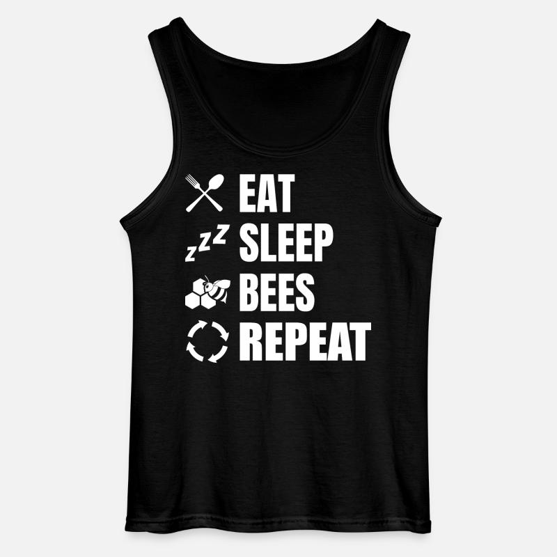 Eating, sleeping, beekeeping, repeating - Gildan Men’s Tank Top - black