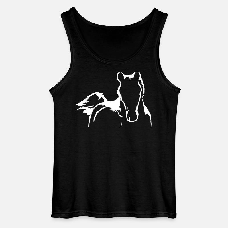 Silhouette des Pferdes - Gildan Männer Tank Top - Schwarz
