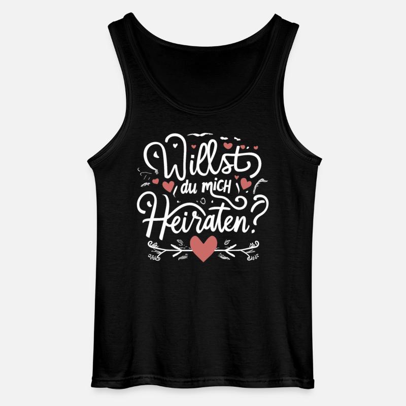 Willst du mich heiraten - Gildan Männer Tank Top - Schwarz