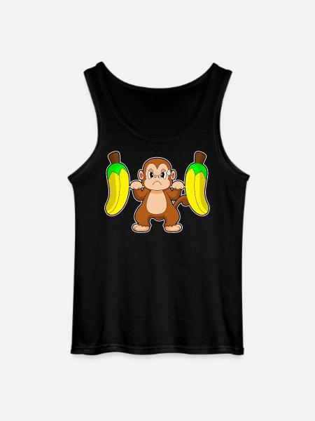 Monkey Bodybuilder Barbell Bodybuilding - Gildan Men’s Tank Top - black
