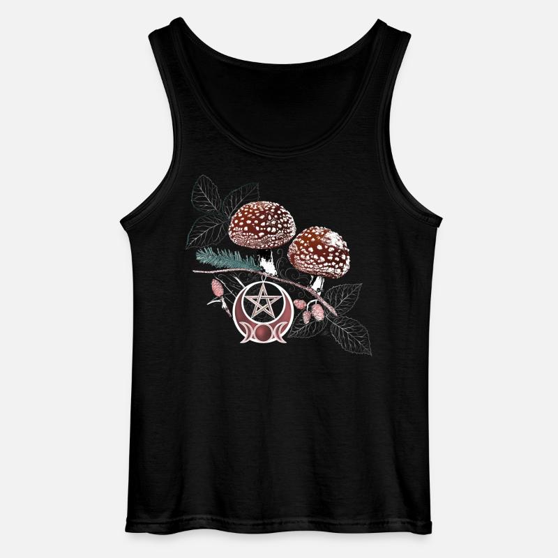 Toadstool Wicca Symbol Natural Magic Autumn - Gildan Men’s Tank Top - black