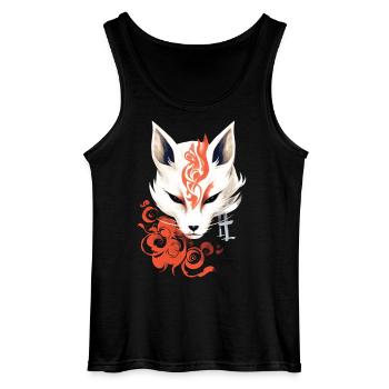 Masque De Renard Kumiho Samouraï Kitsune Japon Anime - Débardeur Gildan Homme - noir - Devant - AI Model Male 185 dark (185cm)