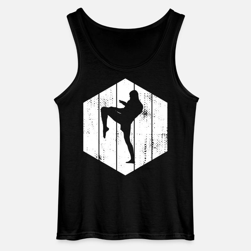 Kickboxer Zeichnung - Gildan Männer Tank Top - Schwarz