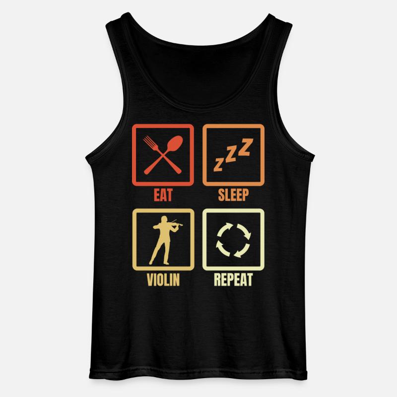 Eat Sleep Violin Repeat - Gildan Männer Tank Top - Schwarz