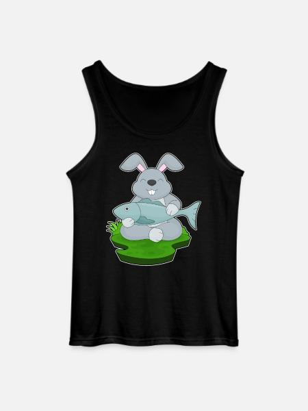 Hare, Angler, Fish, Fishing - Gildan Men’s Tank Top - black