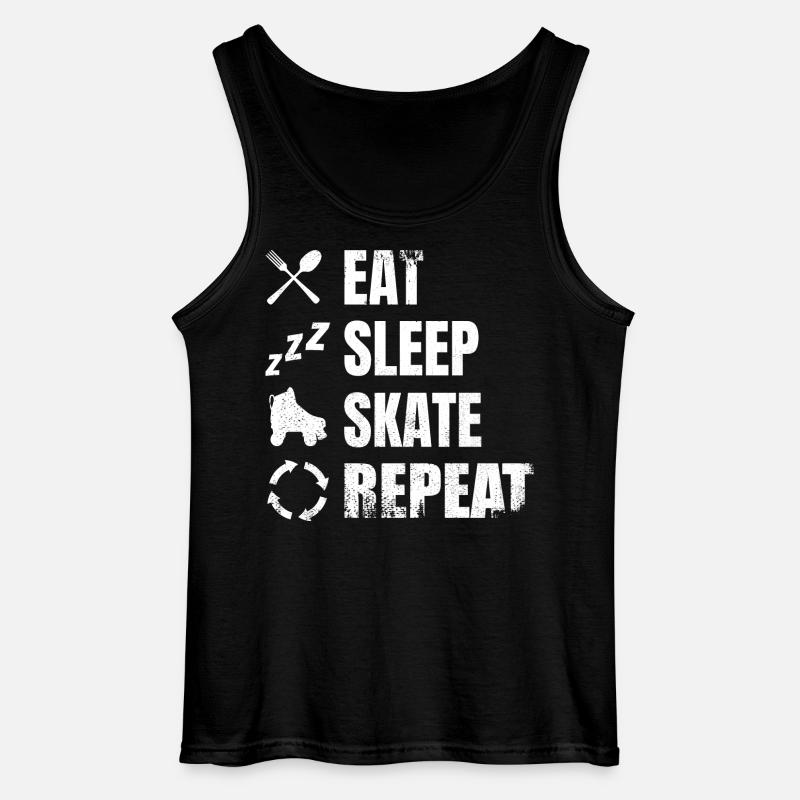 Essen Schlafen Roller Skating - Gildan Männer Tank Top - Schwarz