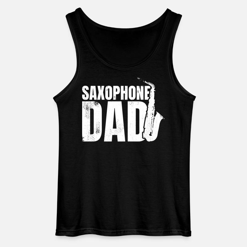 Saxophonist Vater - Gildan Männer Tank Top - Schwarz