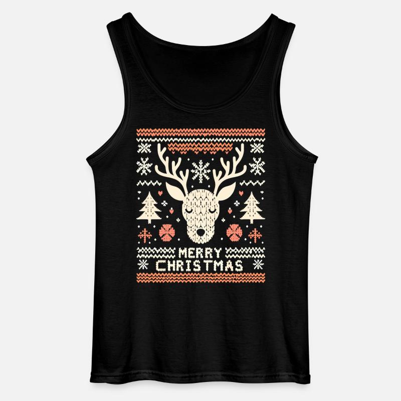 Pull de Noël moche renne - Débardeur Gildan Homme - noir